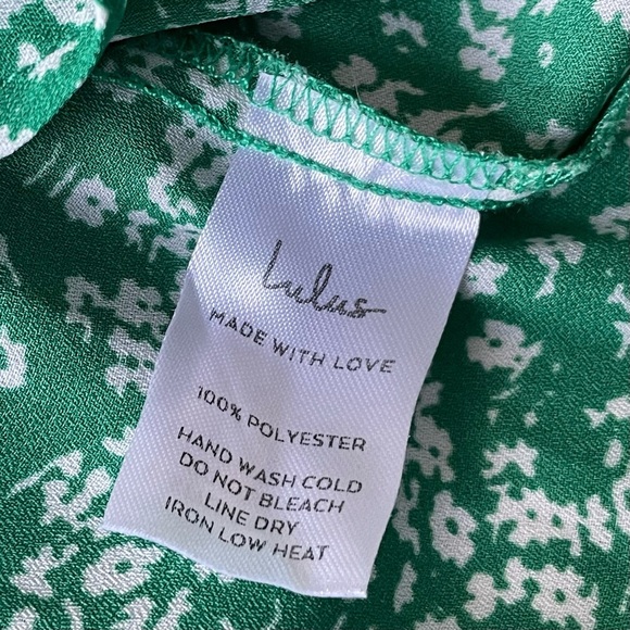 Lulus smocked floral maxi Dress green white 35447 - Picture 12 of 13